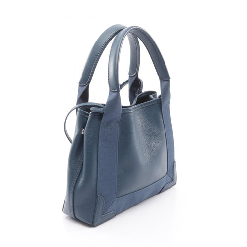 Balenciaga Navy Canvas Leather Handbag Pouch