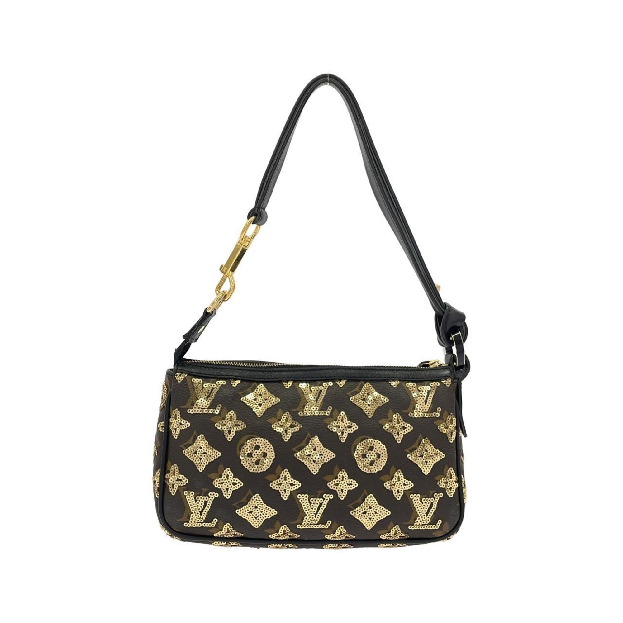 Louis Vuitton Gold Coated Canvas Spangles Pochette Pouch