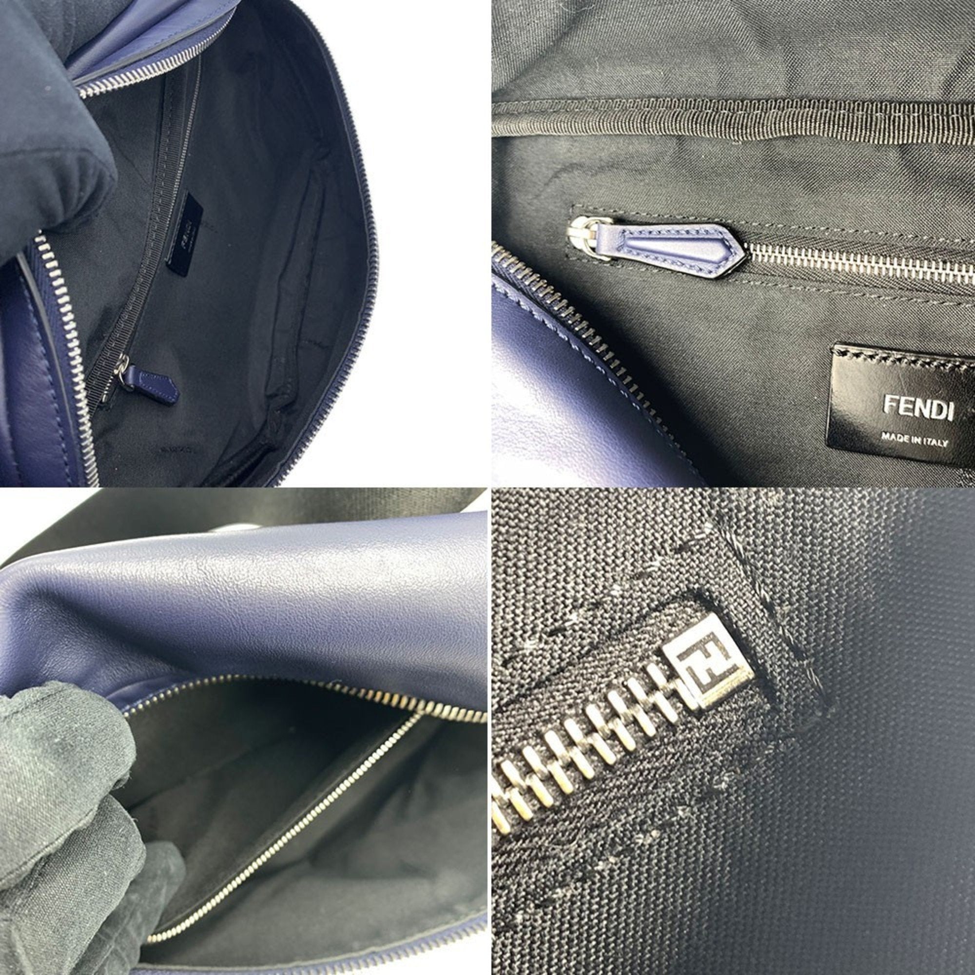 Fendi Navy Leather Fanny Pack