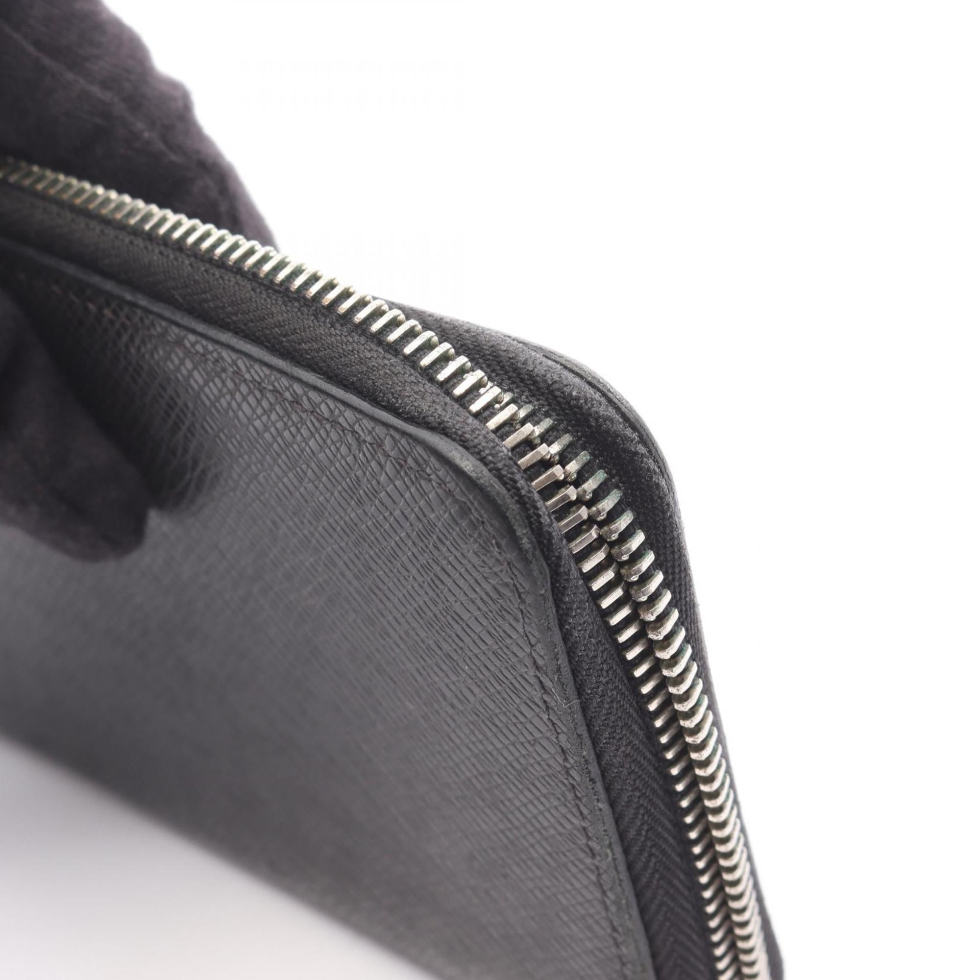 Louis Vuitton Taiga Black Taiga Leather Long Wallet