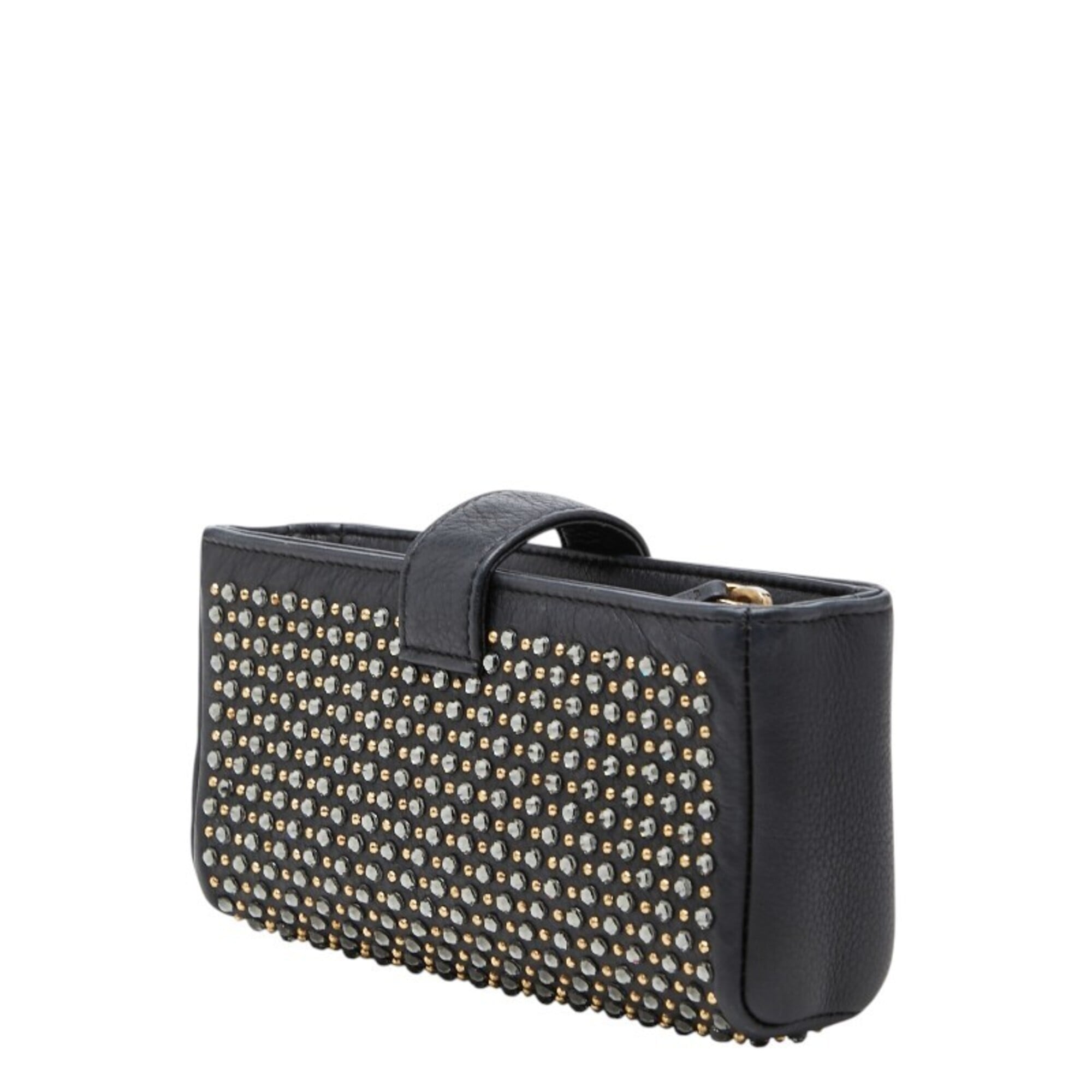 Chanel Black Leather Rhinestone Handbag