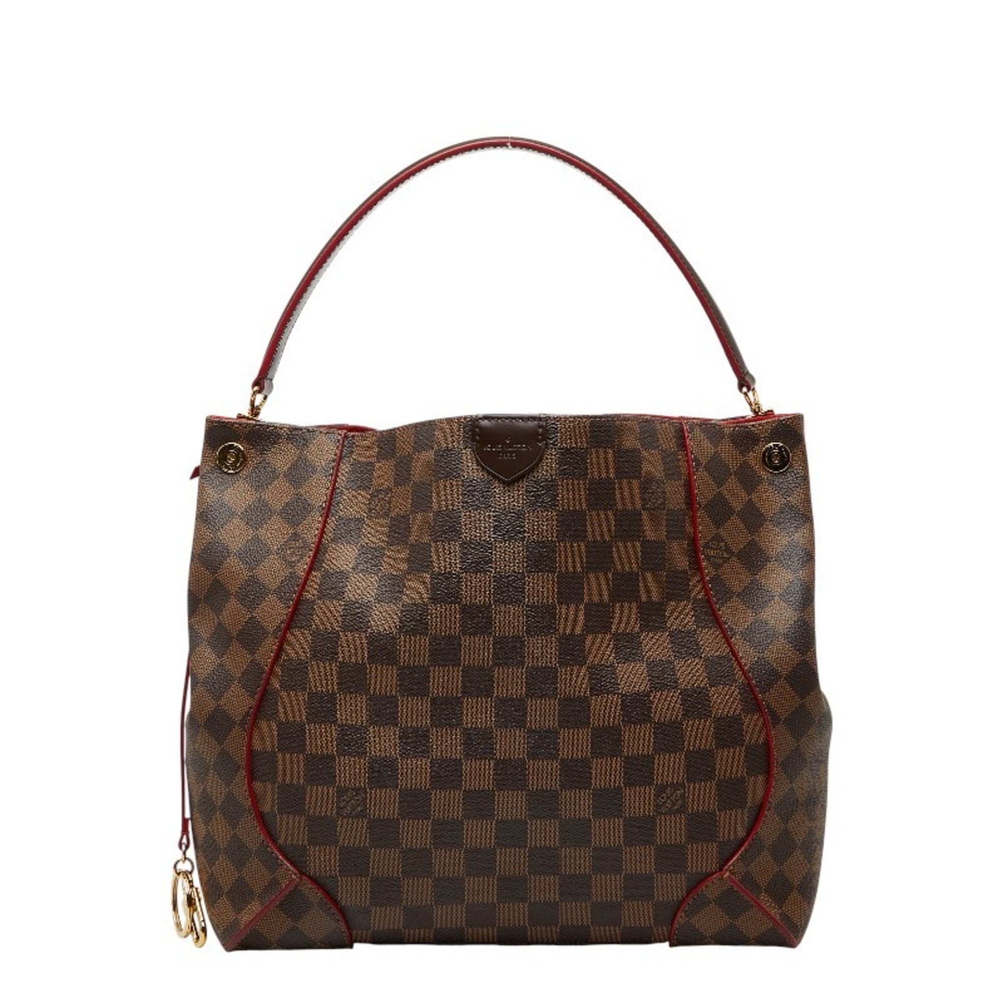 Louis Vuitton Brown Red Color Pvc Leather Shoulder Bag