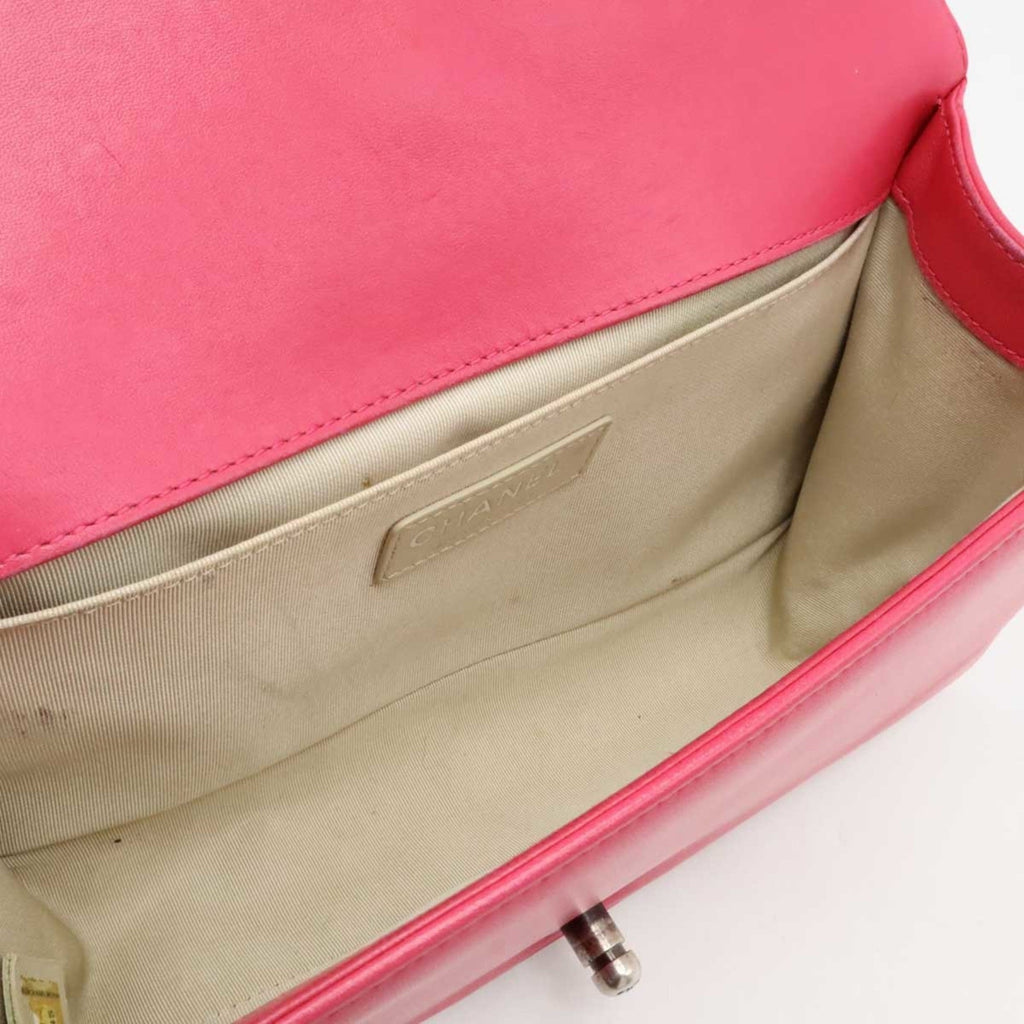 Chanel Pink Grained Calfskin Shoulder Bag