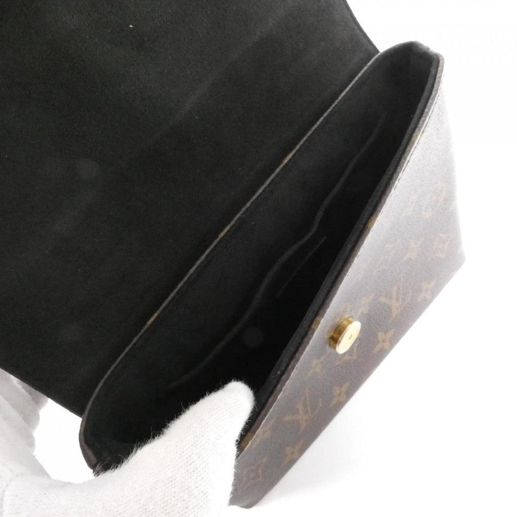Louis Vuitton Black Marron Coated Canvas Leather Handbag