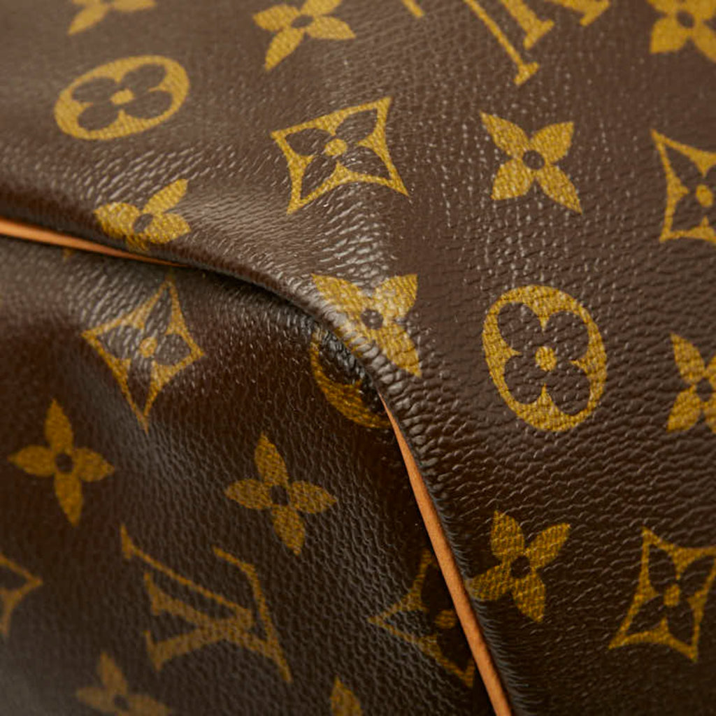 Louis Vuitton Brown Pvc Leather Boston Bag Shoulder Bag
