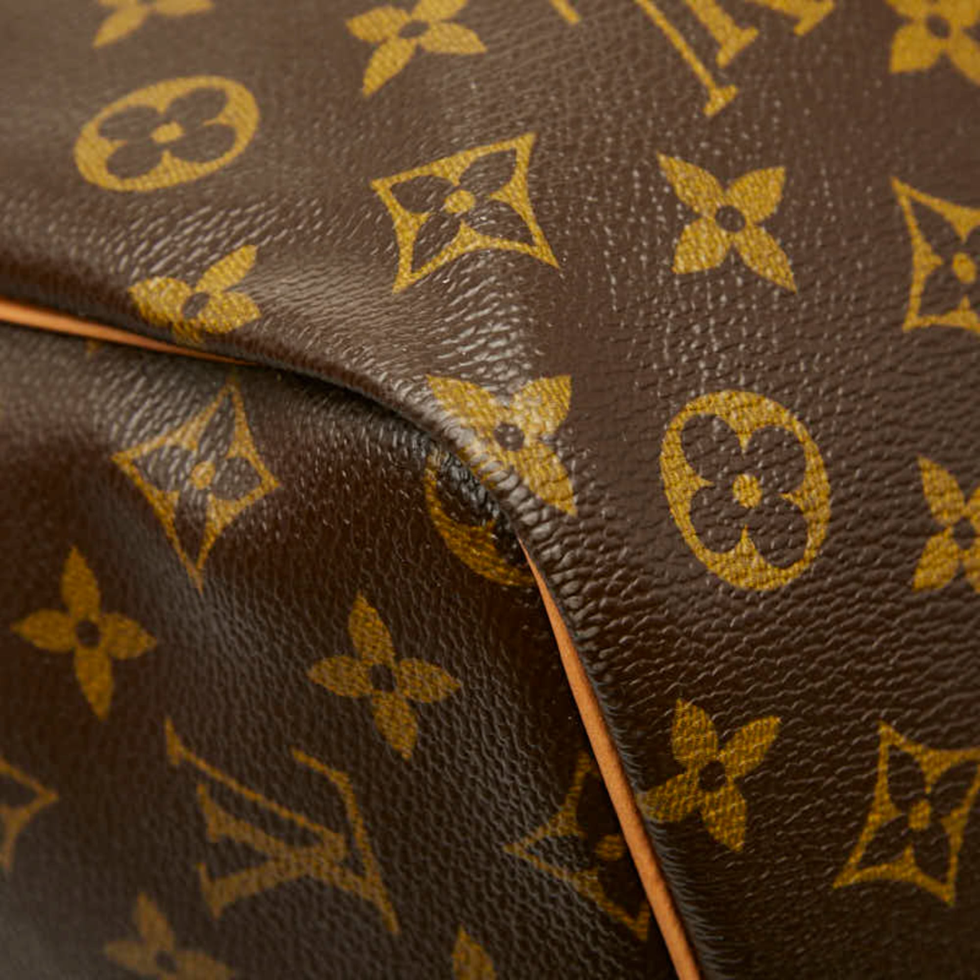 Louis Vuitton Brown Pvc Leather Boston Bag Shoulder Bag