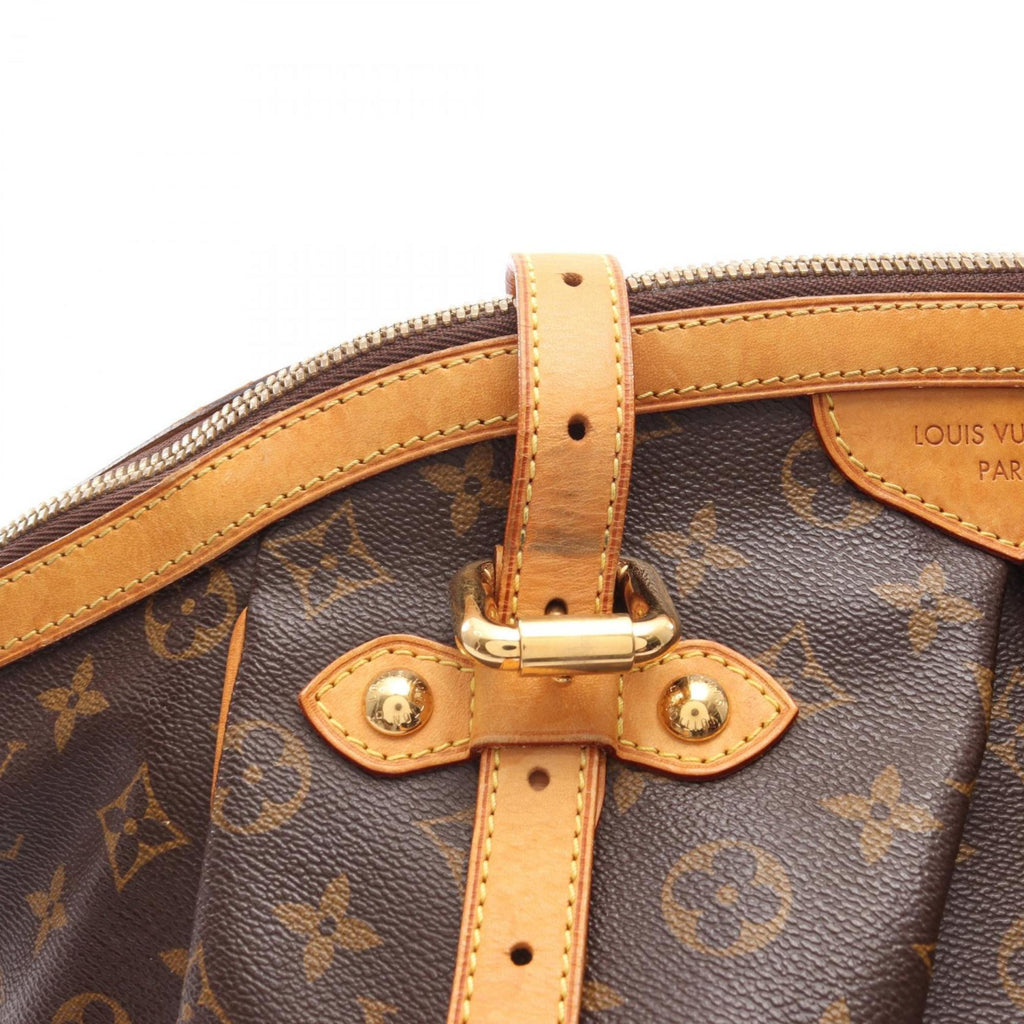 Louis Vuitton Brown Pvc Coated Canvas Leather Handbag