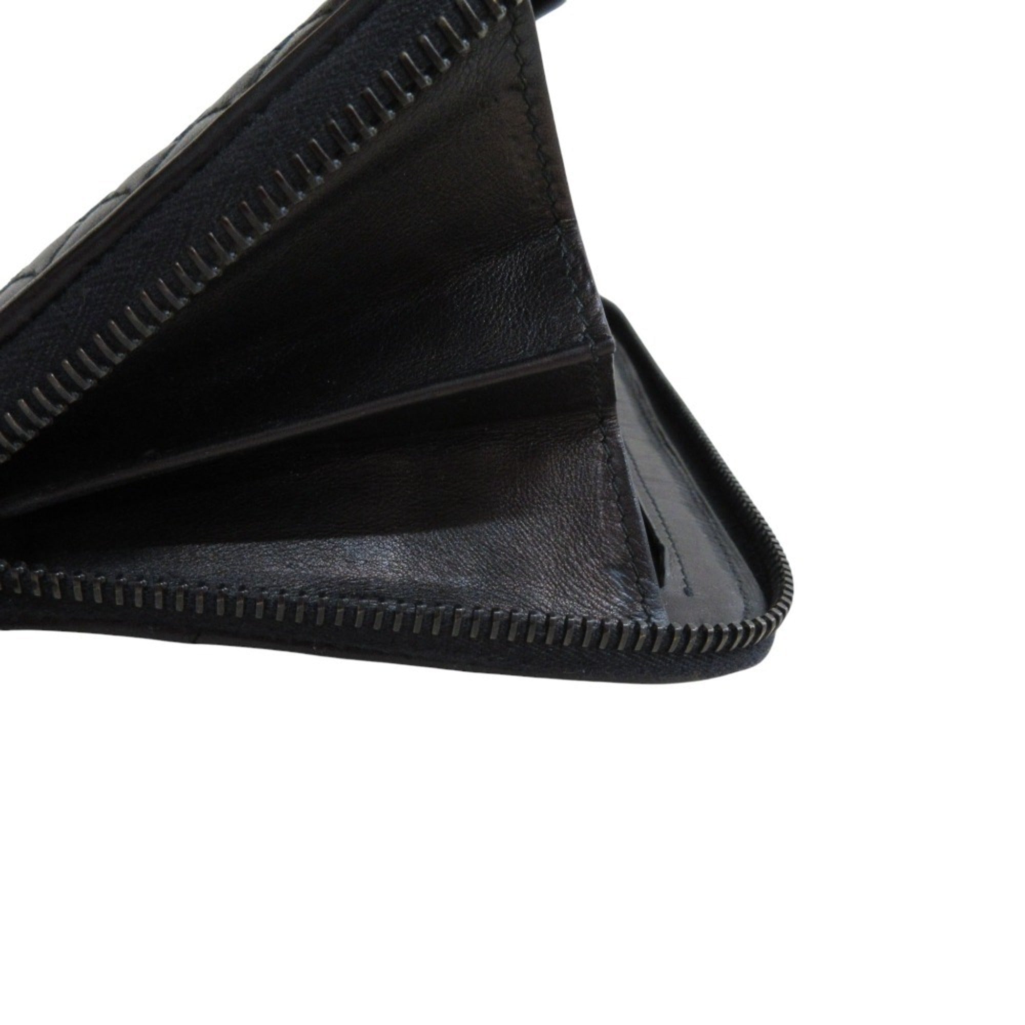 Bottega Veneta Black Leather Long Wallet (Bi-Fold)