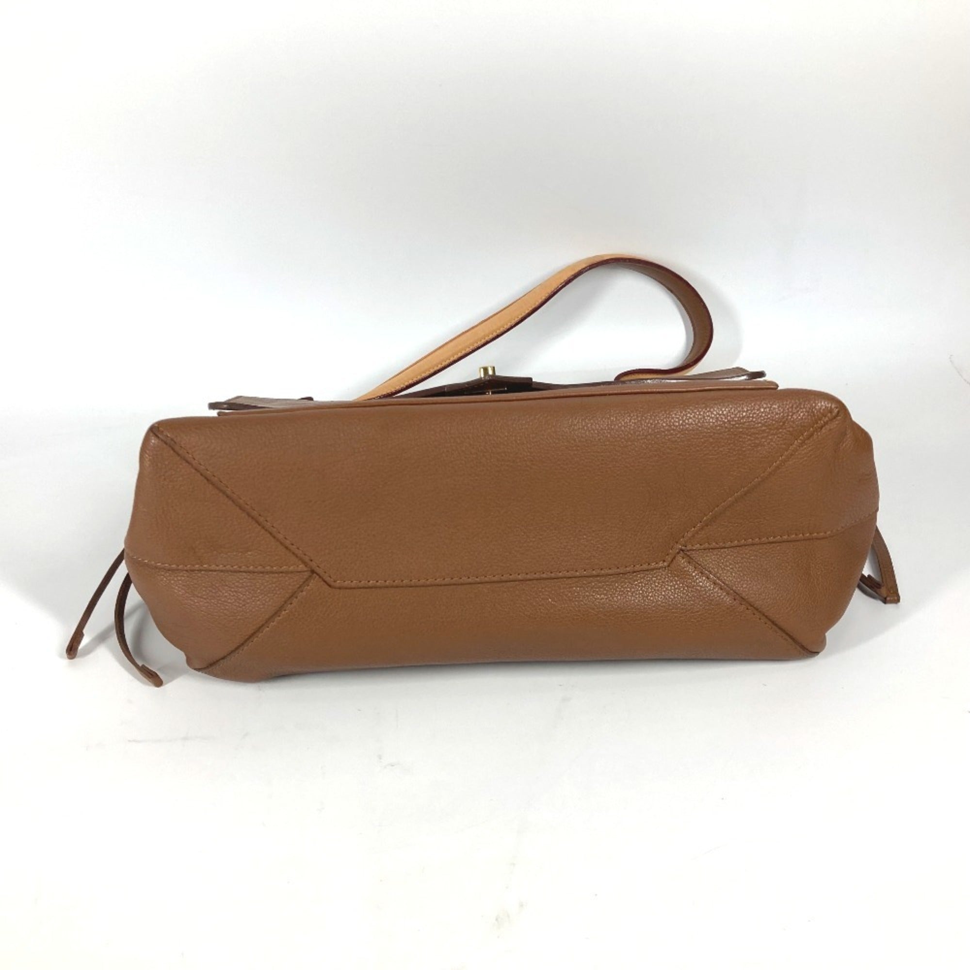 Louis Vuitton Brown Leather Shoulder Bag Tote Bag