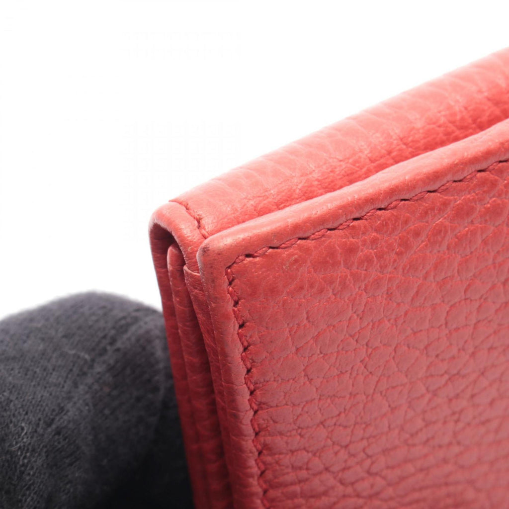 Gucci Red Color Leather Long Wallet (Bi-Fold) (Pre-Owned)