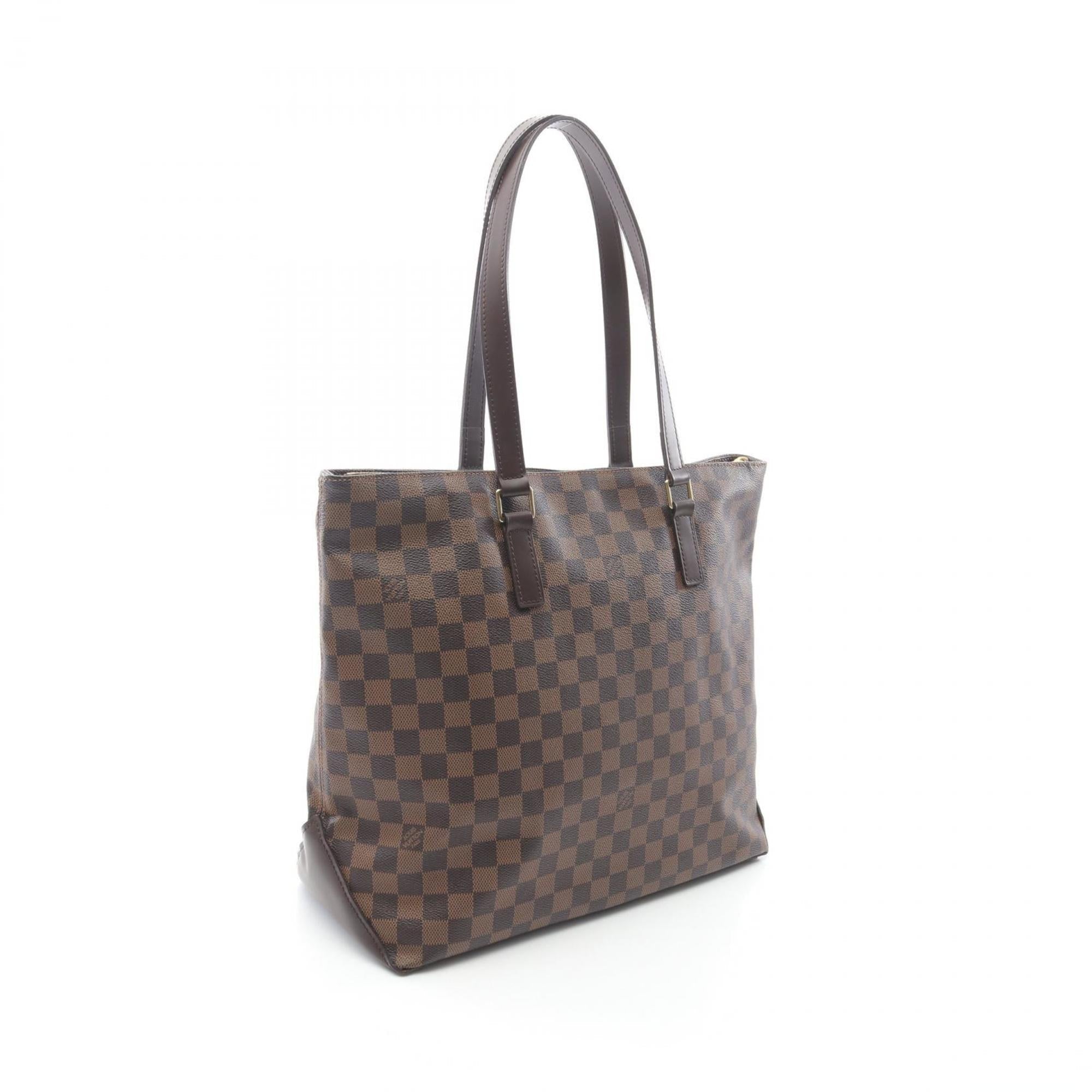 Louis Vuitton Brown Coated Canvas Leather Tote Bag