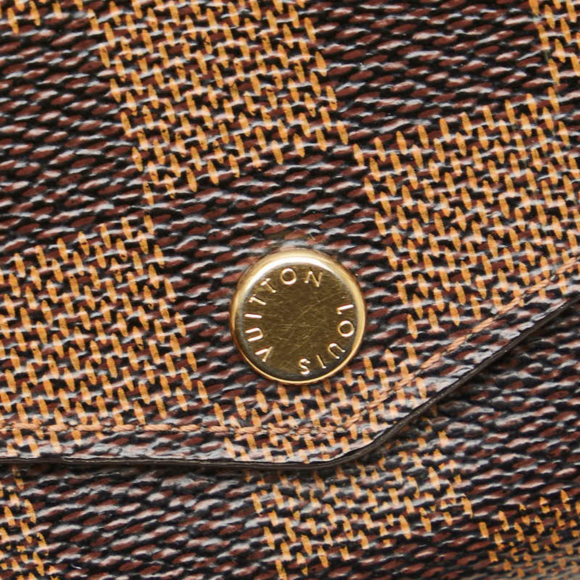 Louis Vuitton Brown Pvc Leather Long Wallet (Tri-Fold)