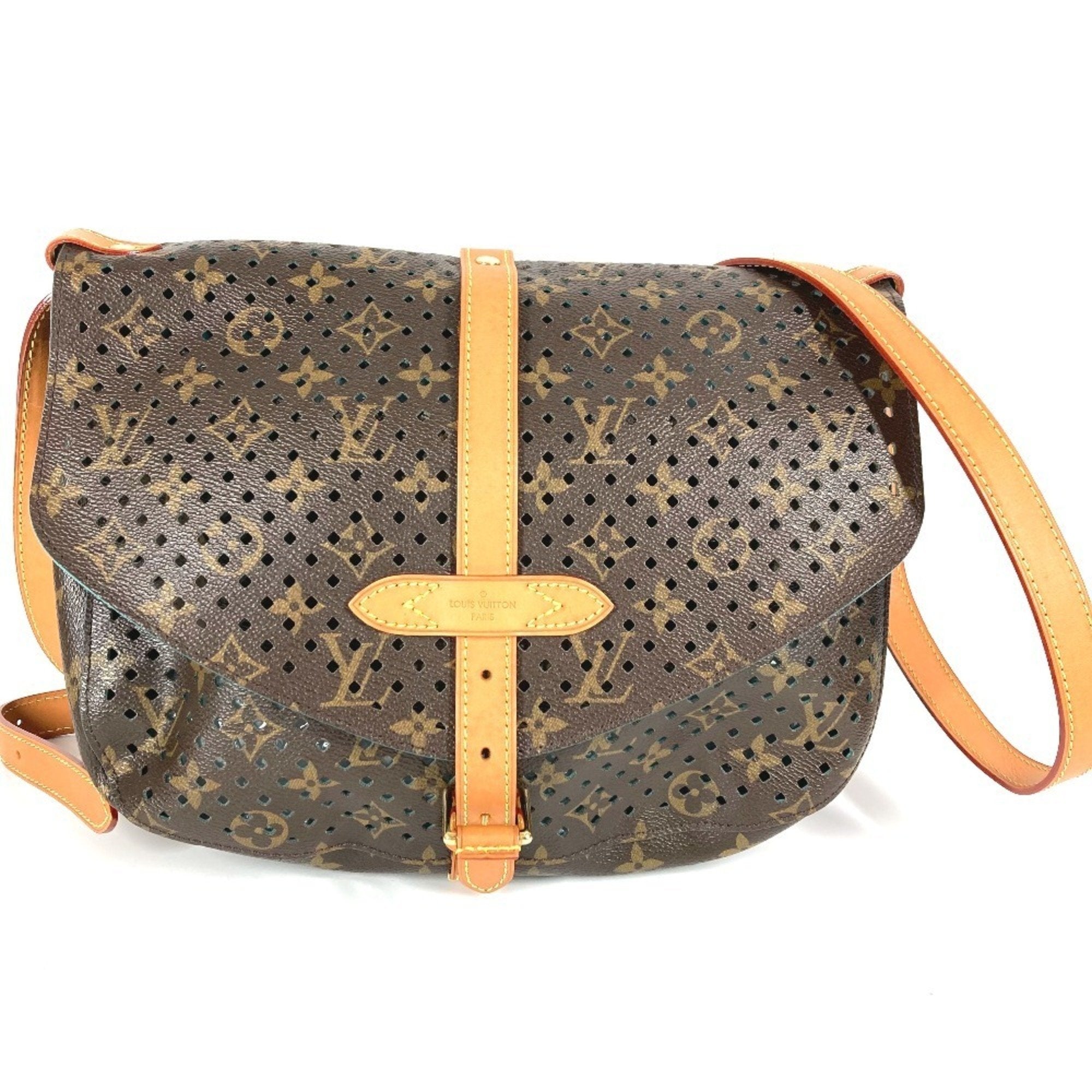 Louis Vuitton Blue Brown Monogram Monogram Perforated Shoulder Bag