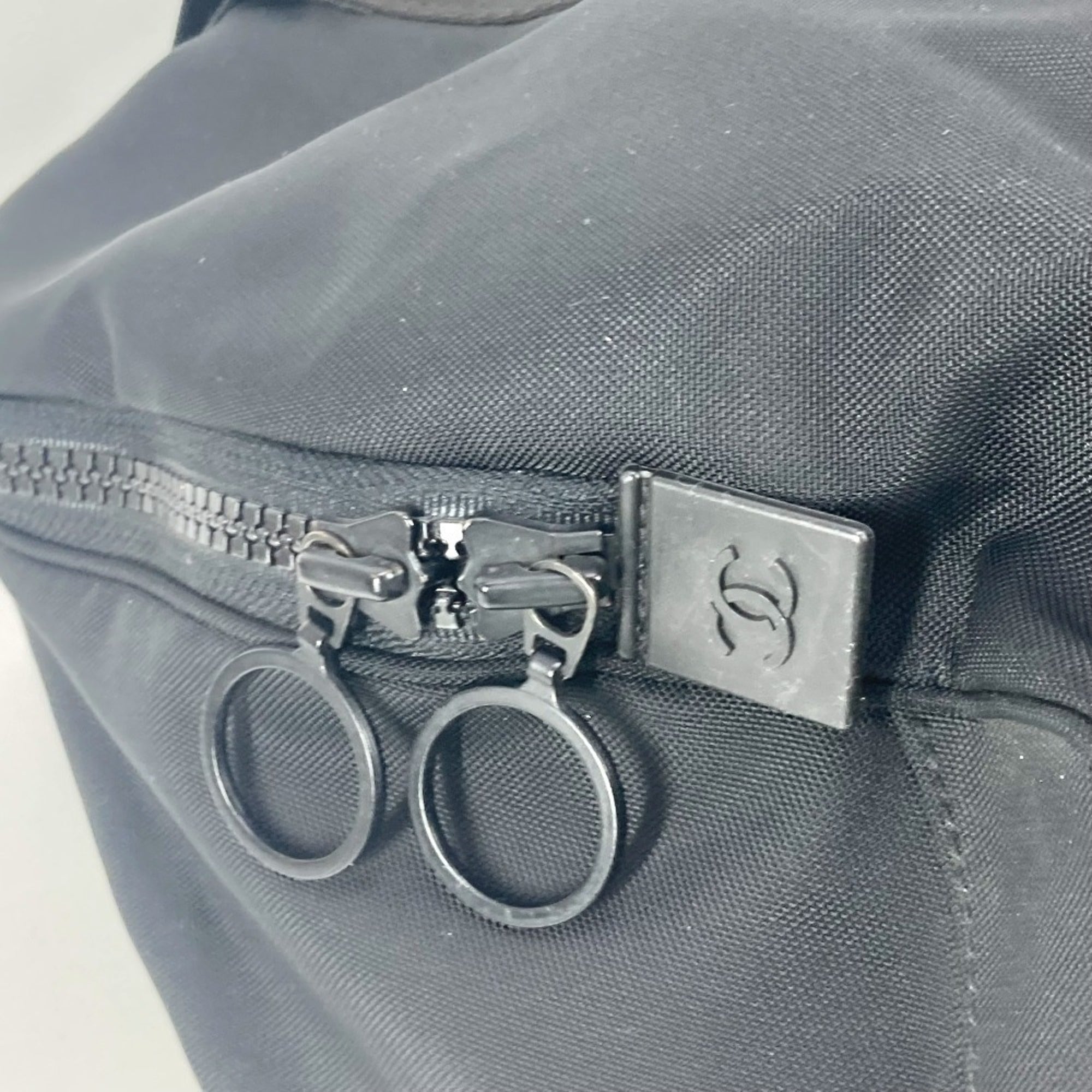 Chanel Black Nylon Boston Bag Shoulder Bag