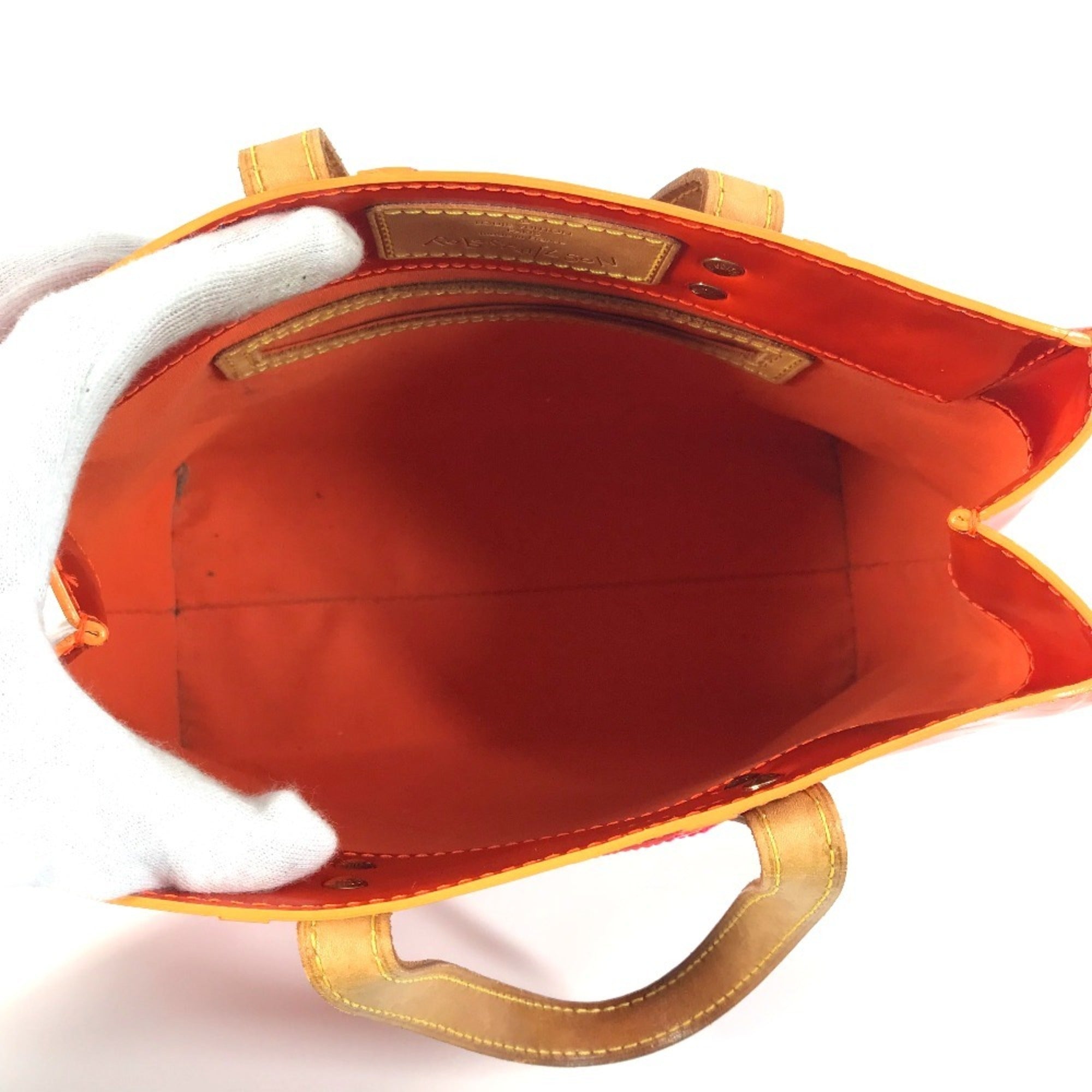 Louis Vuitton Orange Monogram Vernis Handbag Tote Bag