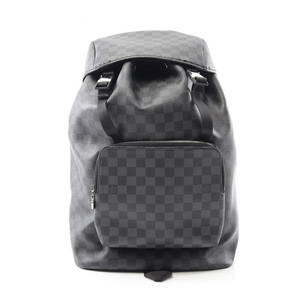 Louis Vuitton Black Coated Canvas Leather Backpack