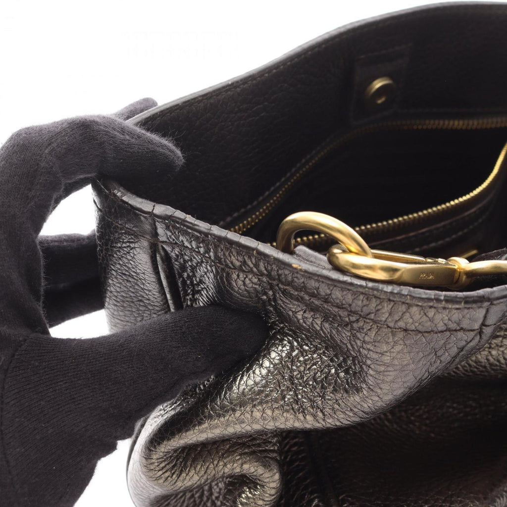 Prada Khaki Leather Handbag