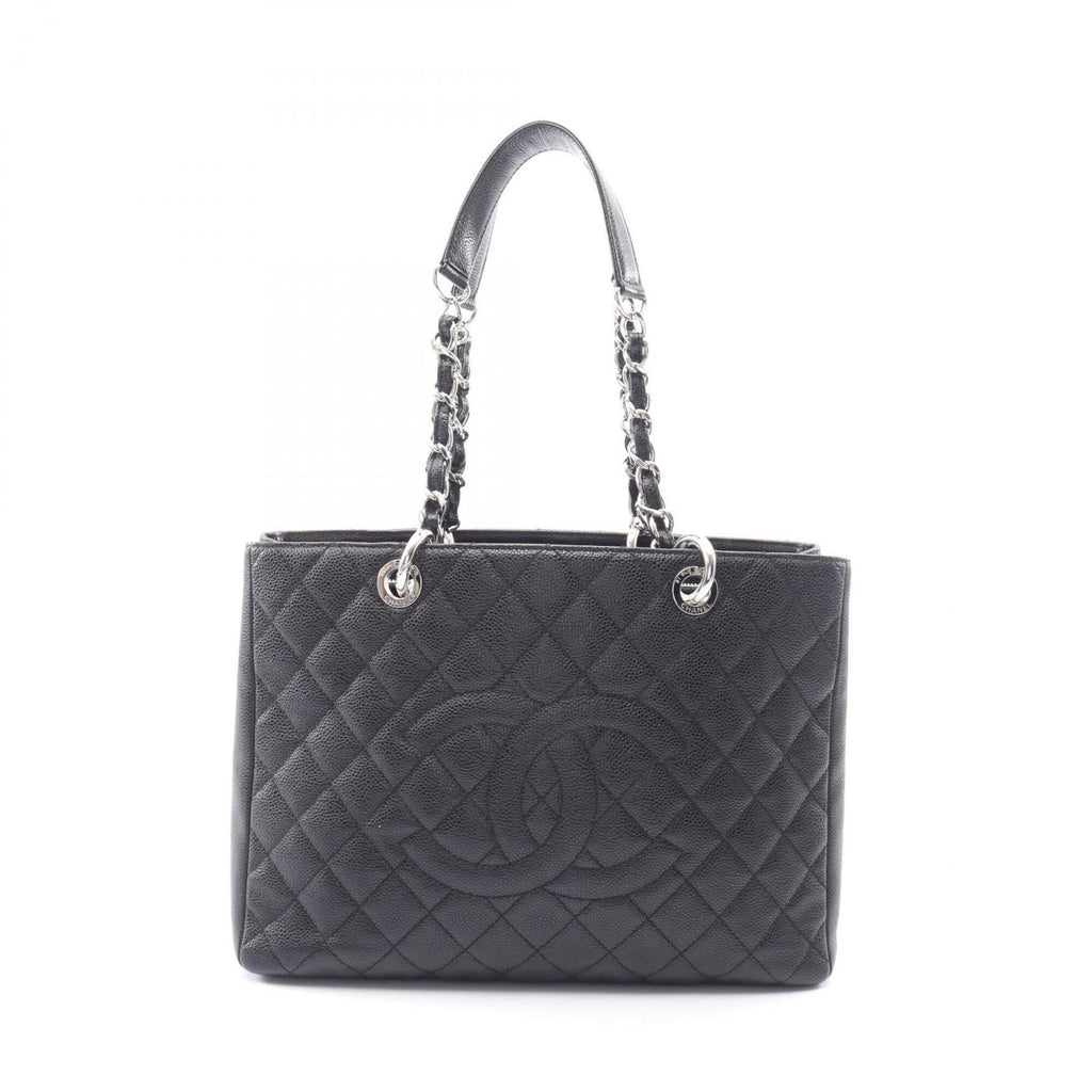 Chanel Black Leather Handbag Tote Bag