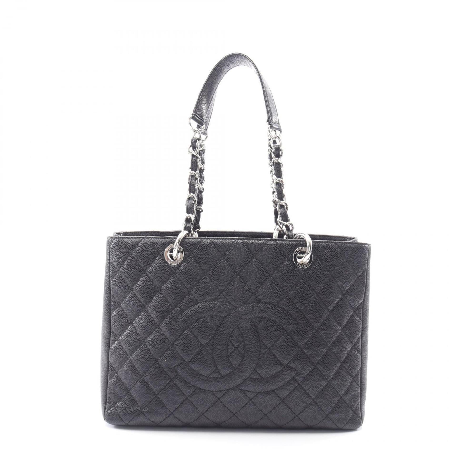 Chanel Black Leather Handbag Tote Bag