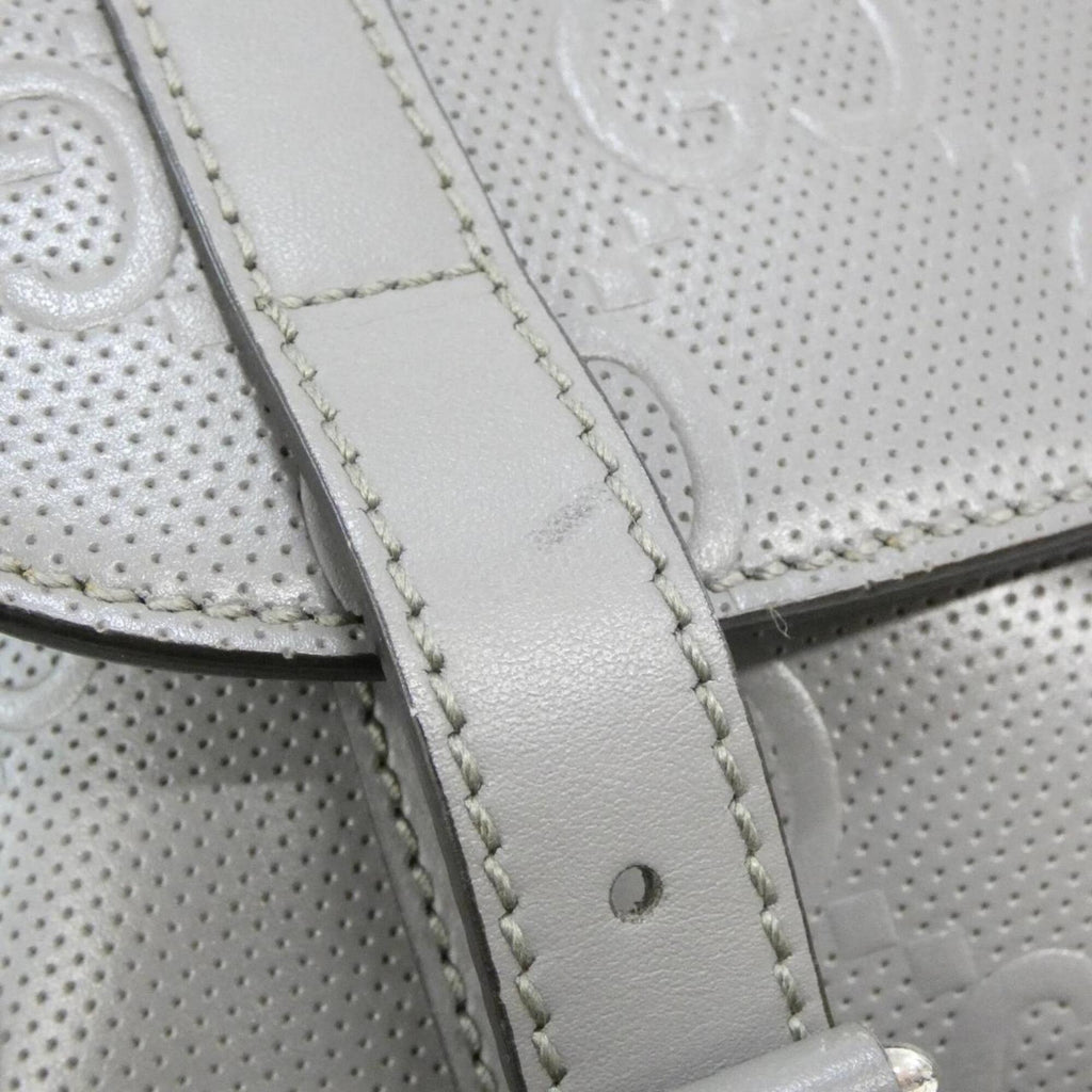 Gucci Gray Leather Backpack (Pre-Owned)