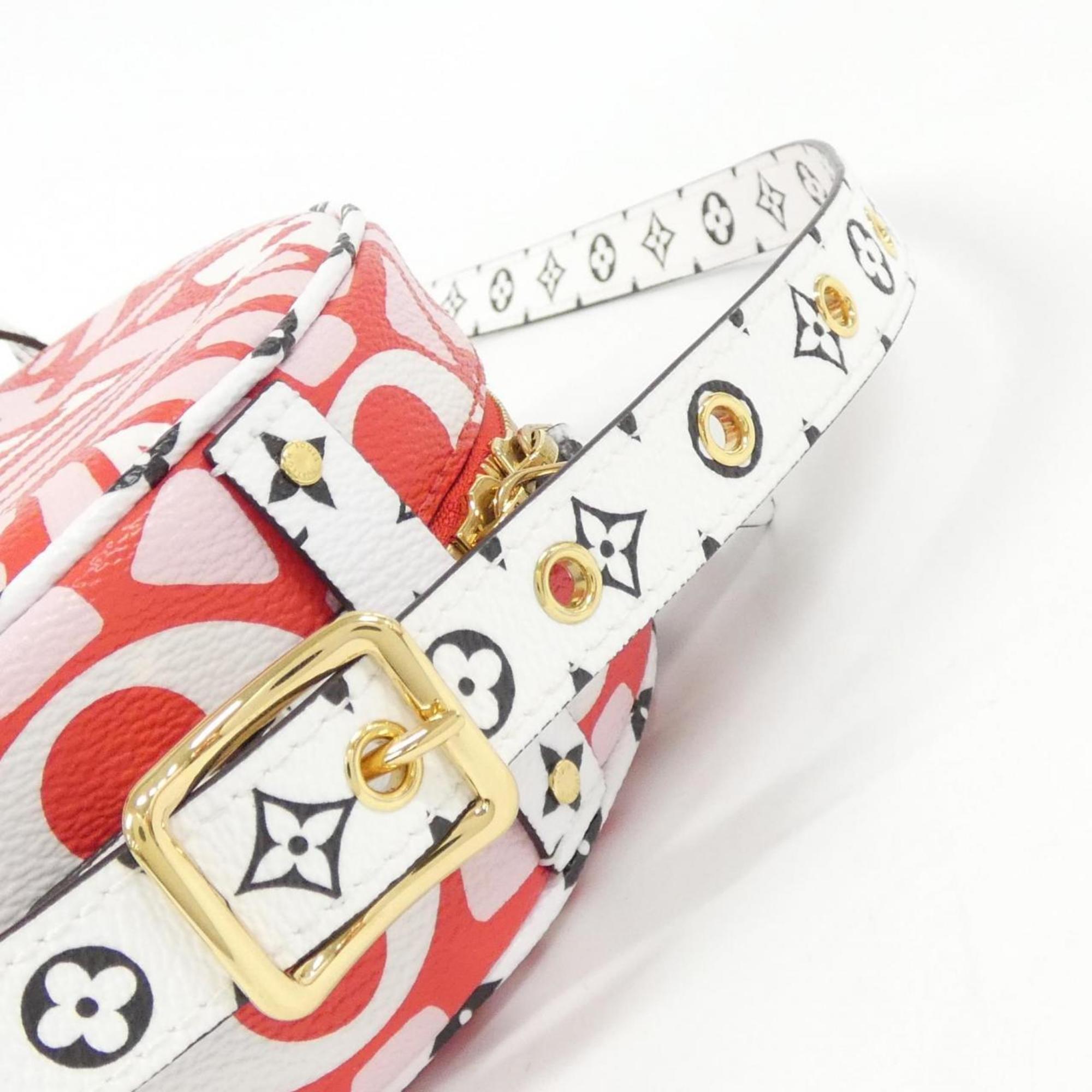 Louis Vuitton Red Color Rouge Coated Canvas Shoulder Bag