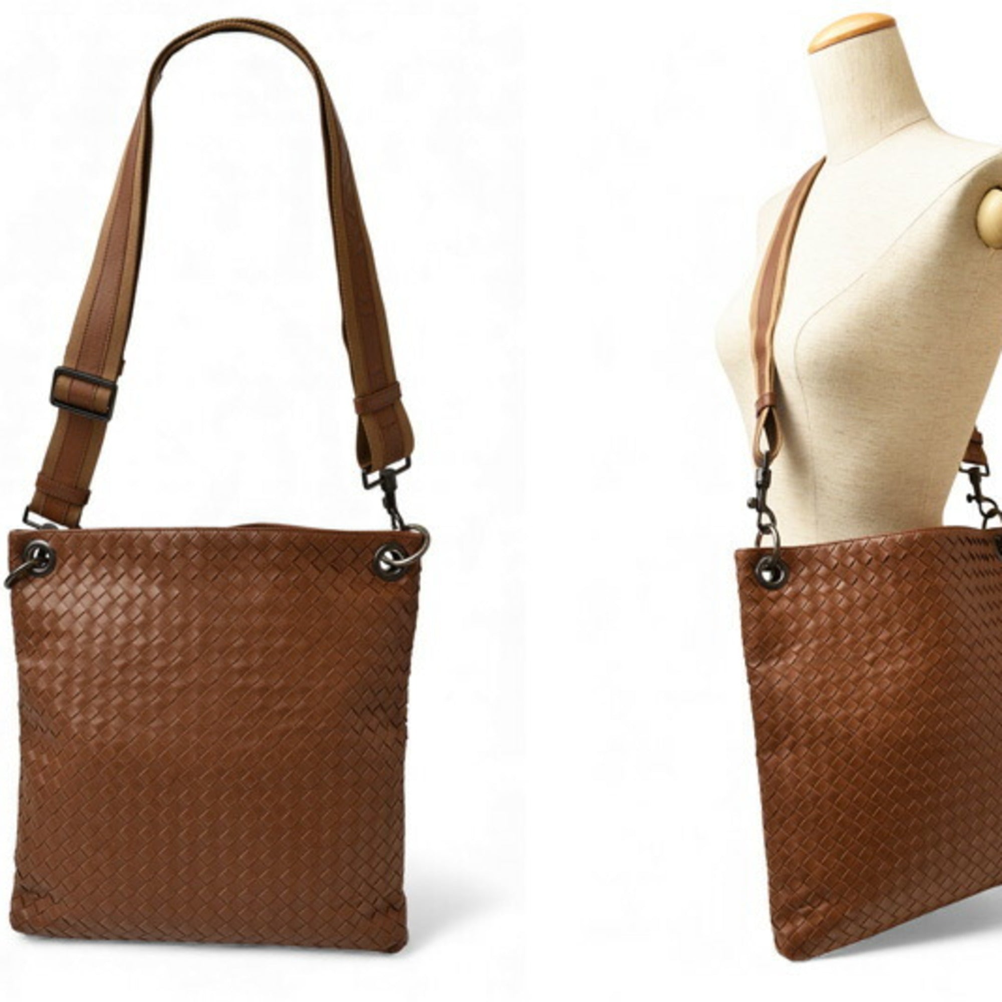 Bottega Veneta Intrecciato Brown Intrecciato Shoulder Bag