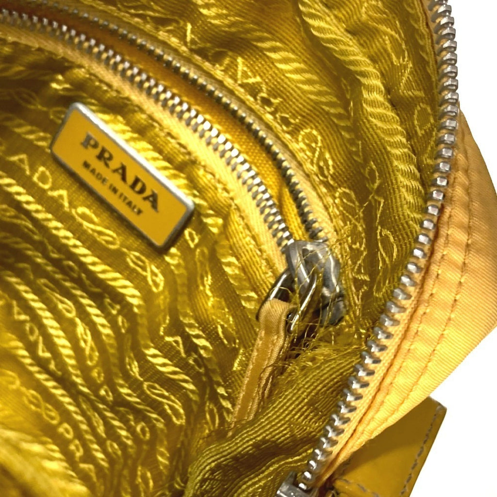 Prada Yellow Nylon Pochette Shoulder Bag