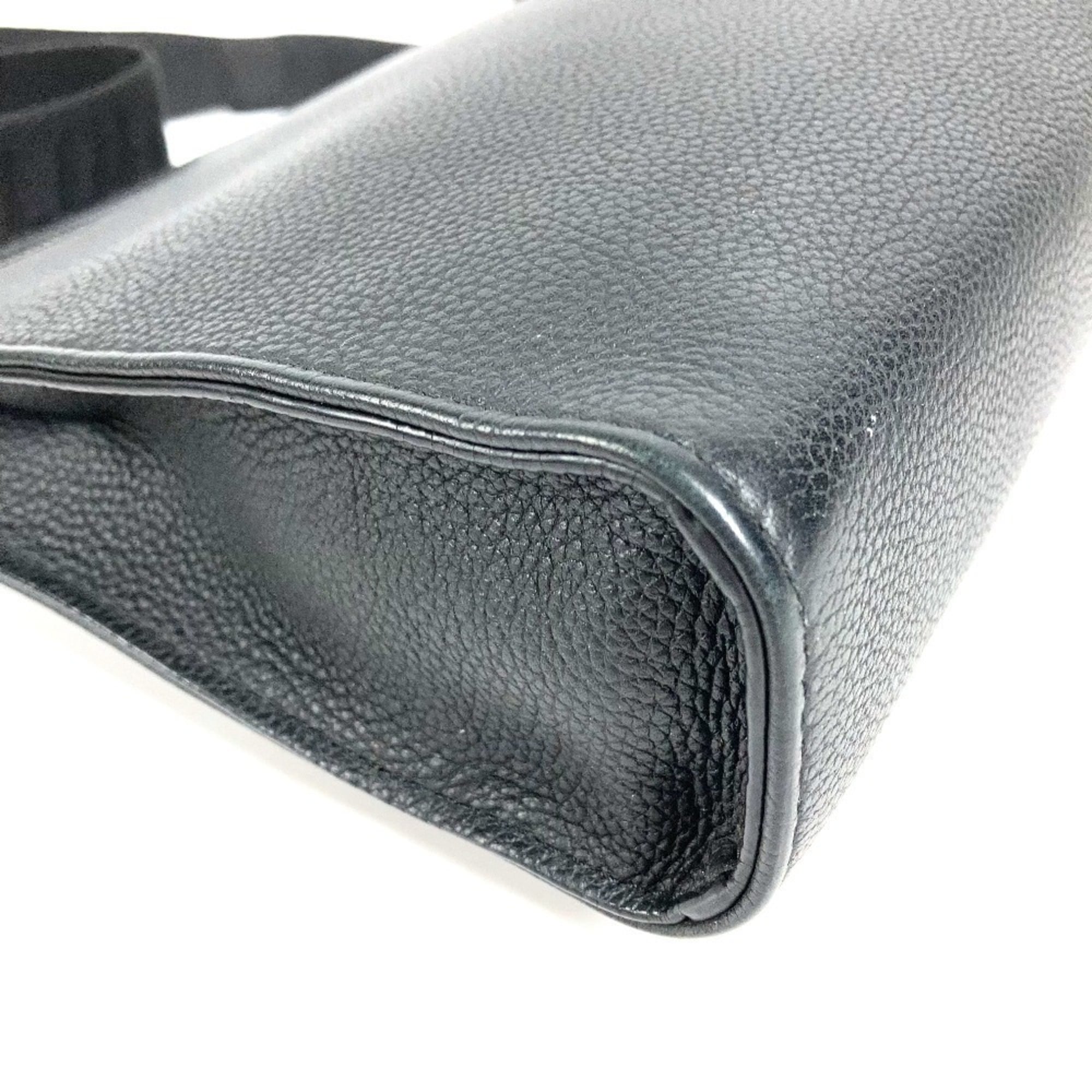 Louis Vuitton Black Leather Clutch Bag Pochette Shoulder Bag