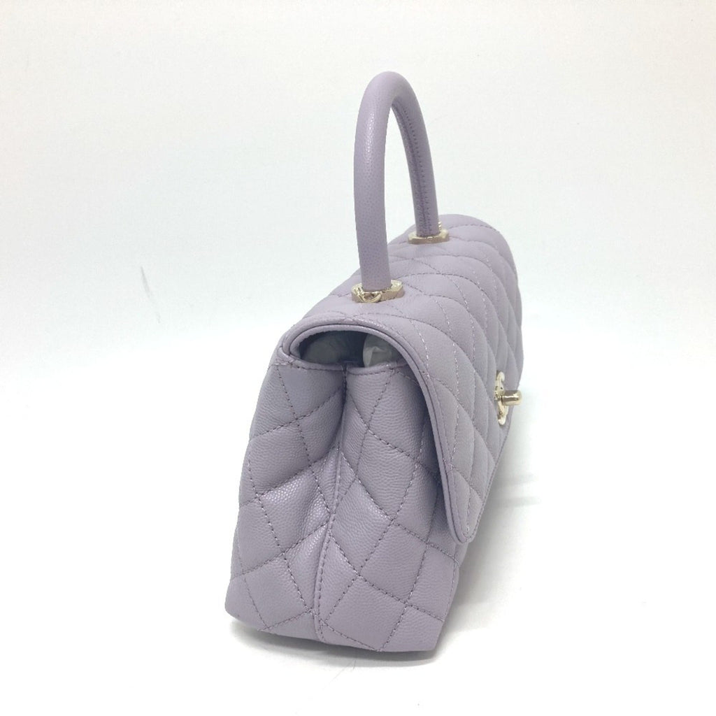 Chanel Purple Grained Calfskin Handbag Shoulder Bag