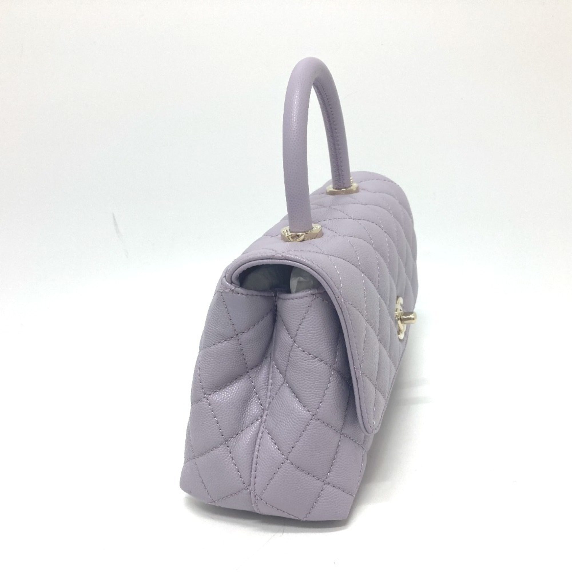 Chanel Purple Grained Calfskin Handbag Shoulder Bag