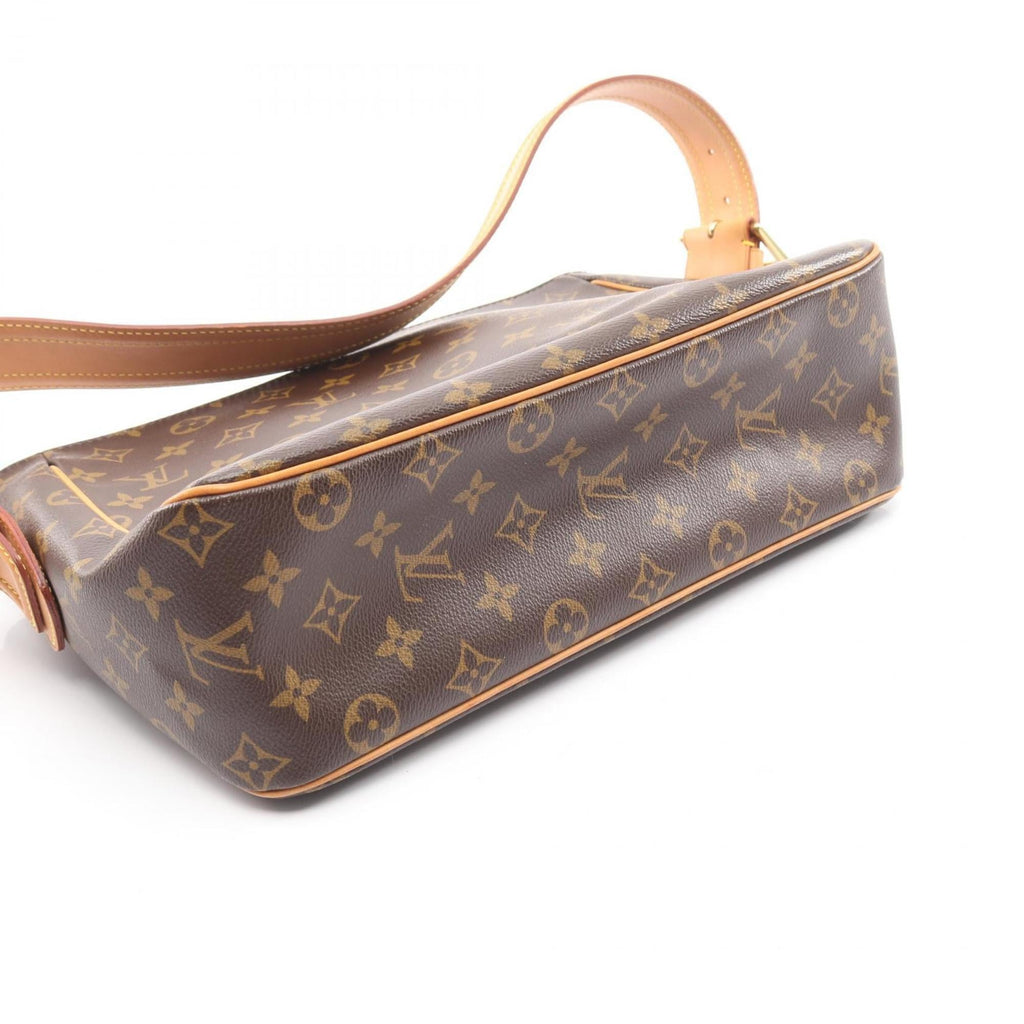 Louis Vuitton Brown Coated Canvas Leather Shoulder Bag
