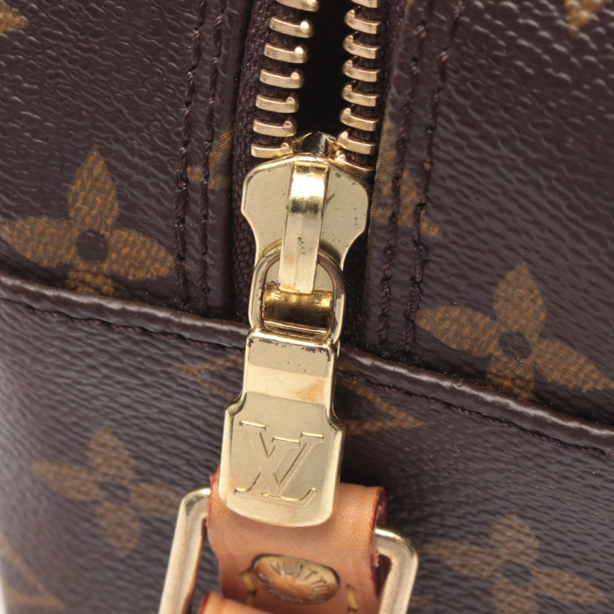 Louis Vuitton Brown Coated Canvas Leather Handbag Shoulder Bag