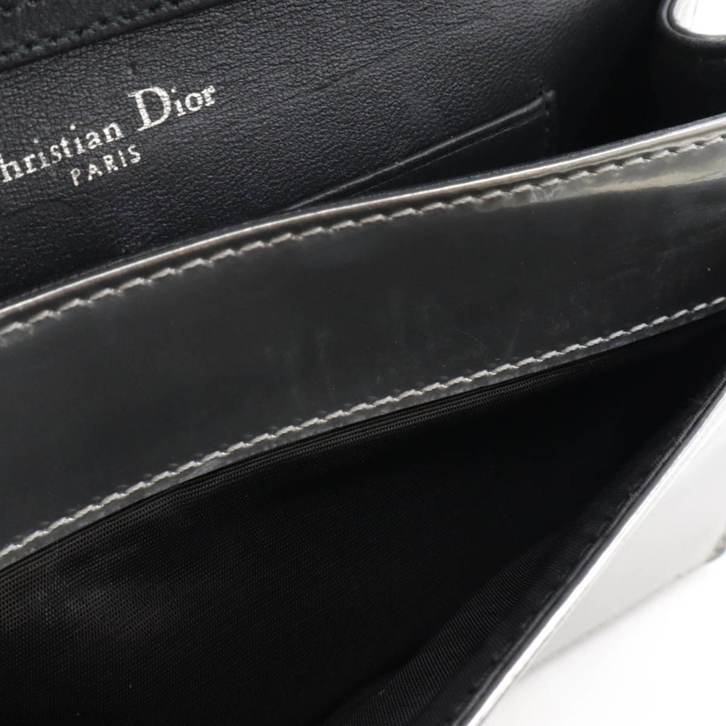 Christian Dior Silver Patent Leather Clutch Bag Pochette (Pre-Owned)