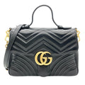 Gucci Gg Marmont Black Leather Handbag Shoulder Bag (Pre-Owned)