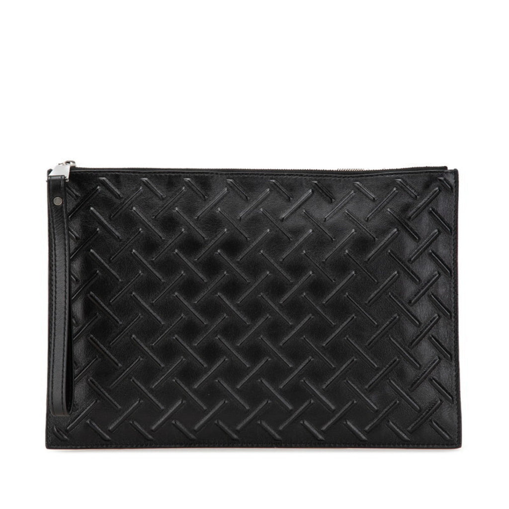 Bottega Veneta Black Leather Clutch Bag