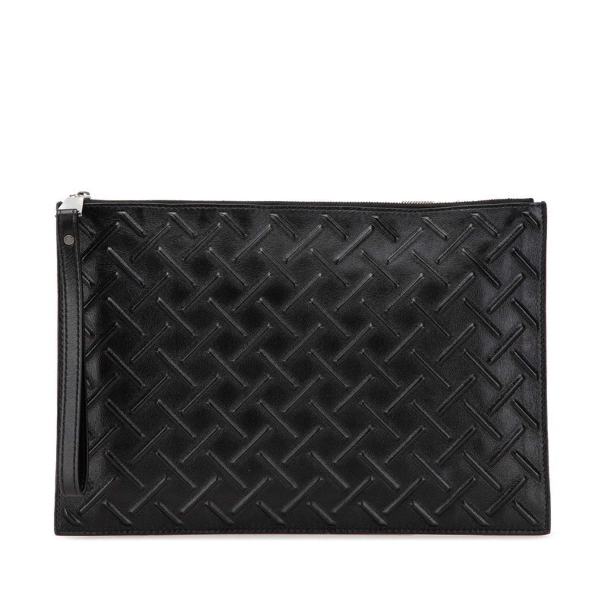 Bottega Veneta Black Leather Clutch Bag