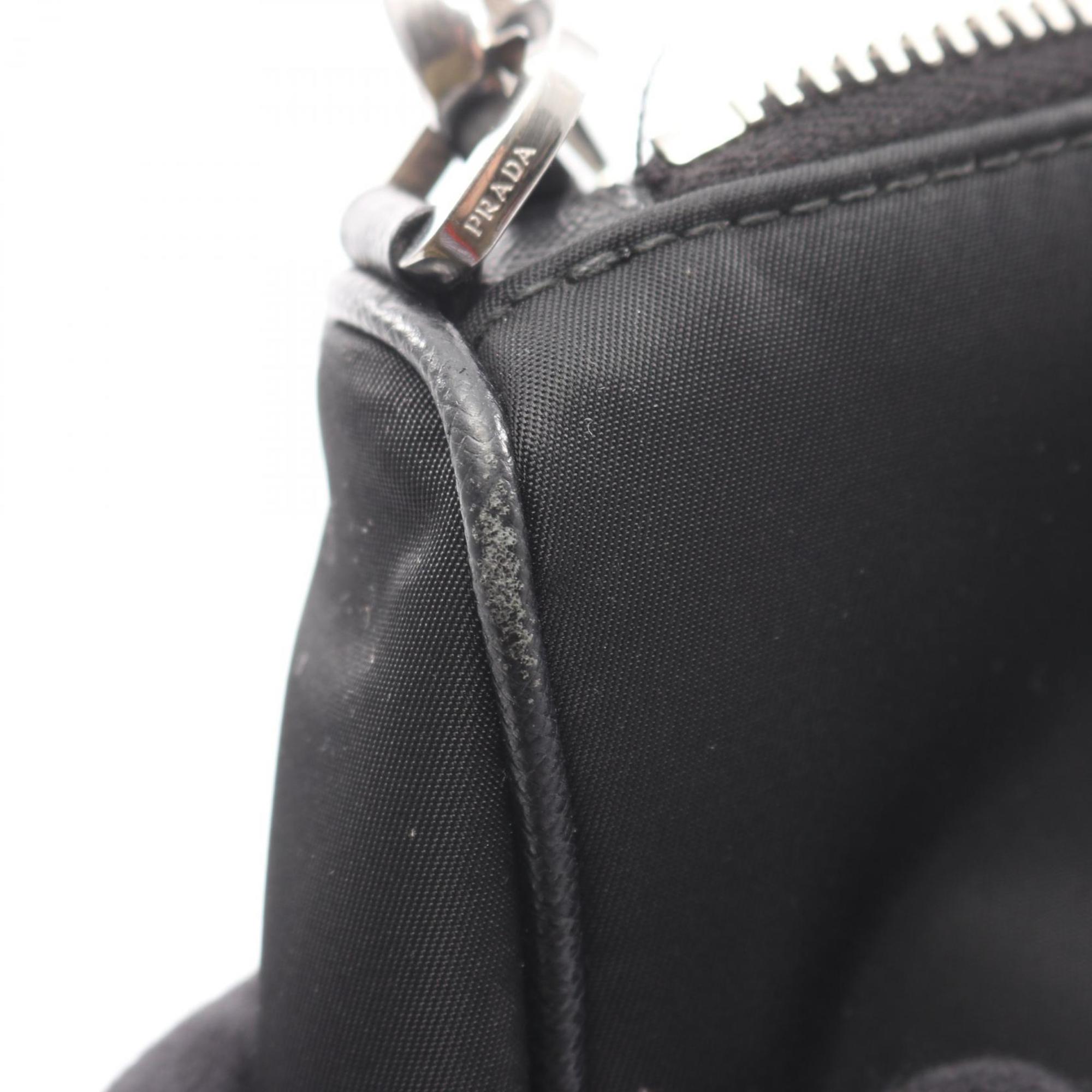 Prada Black Nylon Saffiano Triangle Shoulder Bag
