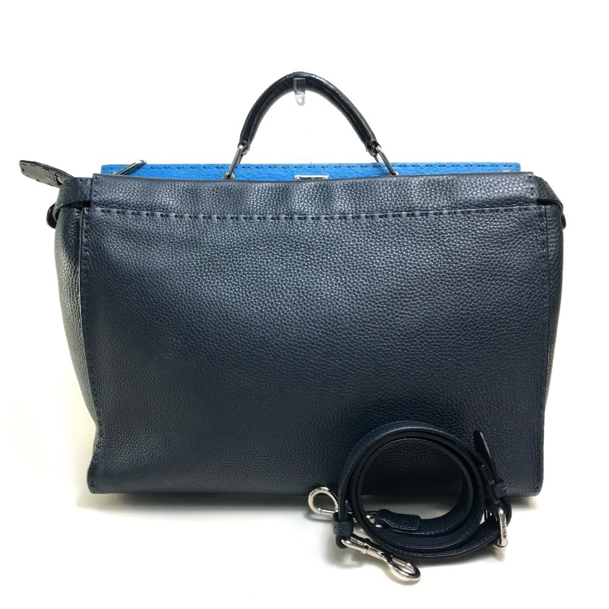 Fendi Navy Leather Briefcase