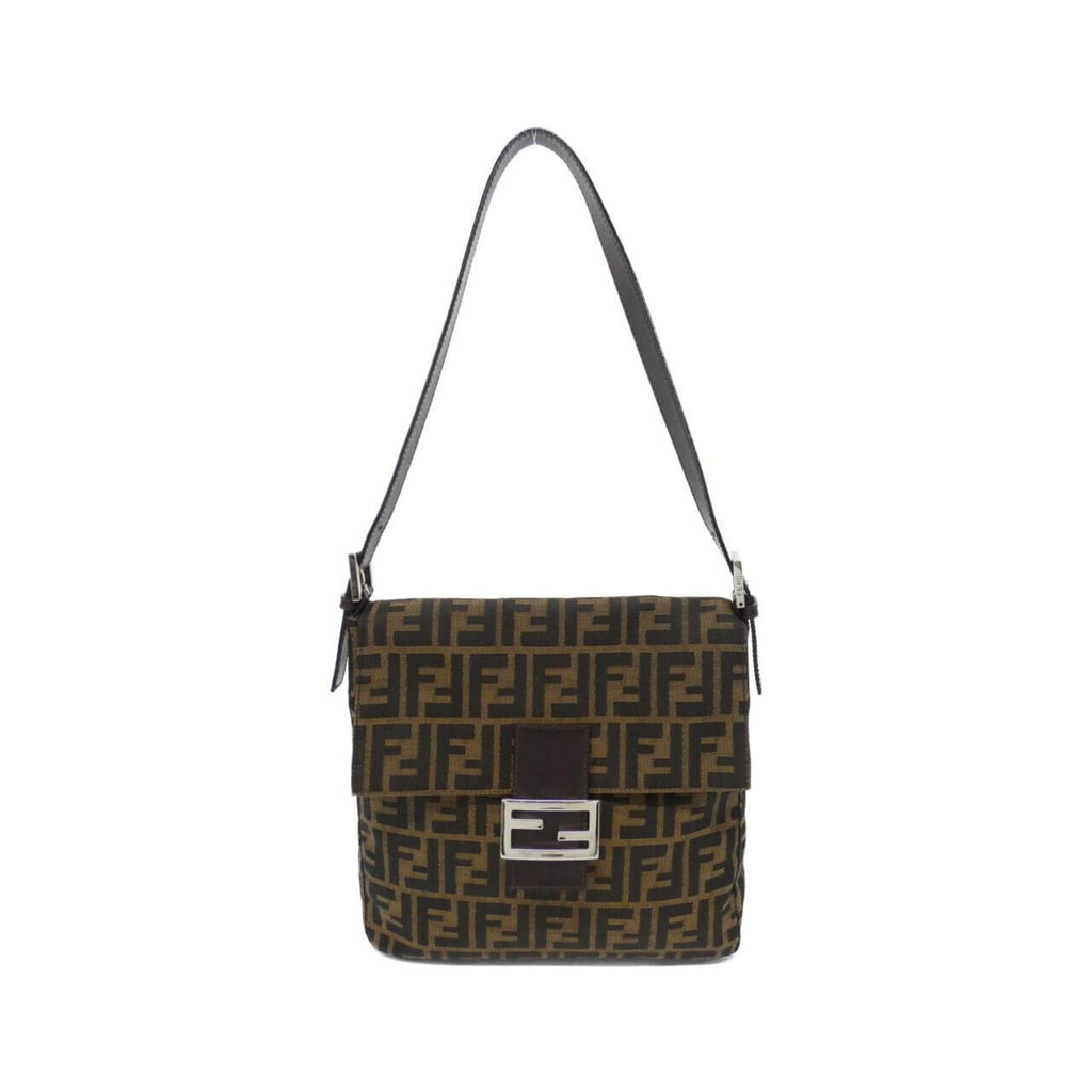 Fendi Baguette Brown Canvas Shoulder Bag
