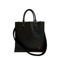 Louis Vuitton Black Leather Handbag Tote Bag