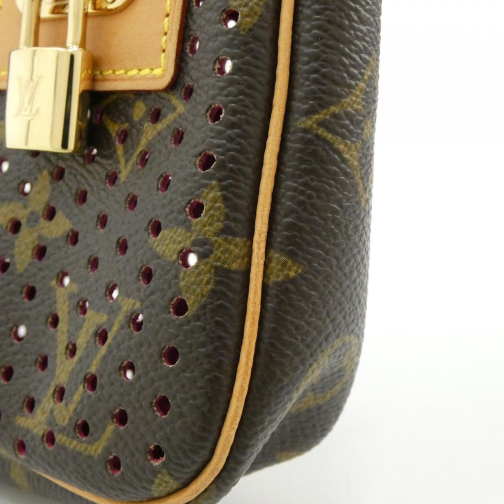 Louis Vuitton Monogram Perfo Fuchsia Marron Coated Canvas Handbag Pochette Pouch