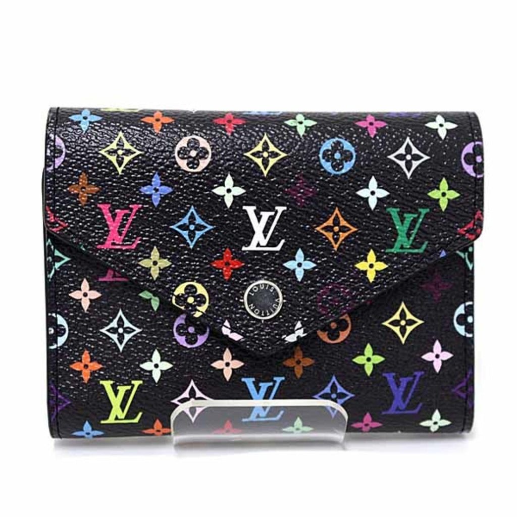Louis Vuitton Black Multi-Color Monogram Wallet (Tri-Fold)