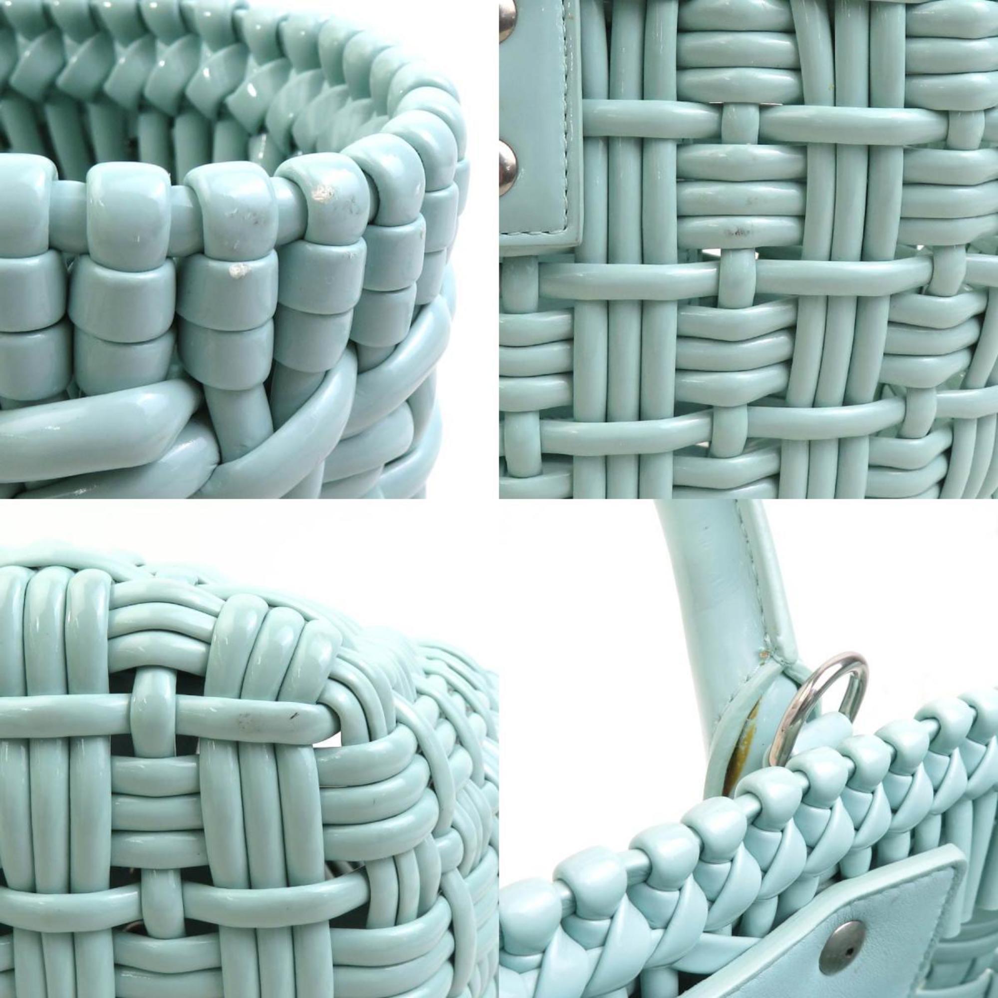 Balenciaga Light Blue Elastane Polyester Basket Handbag Shoulder