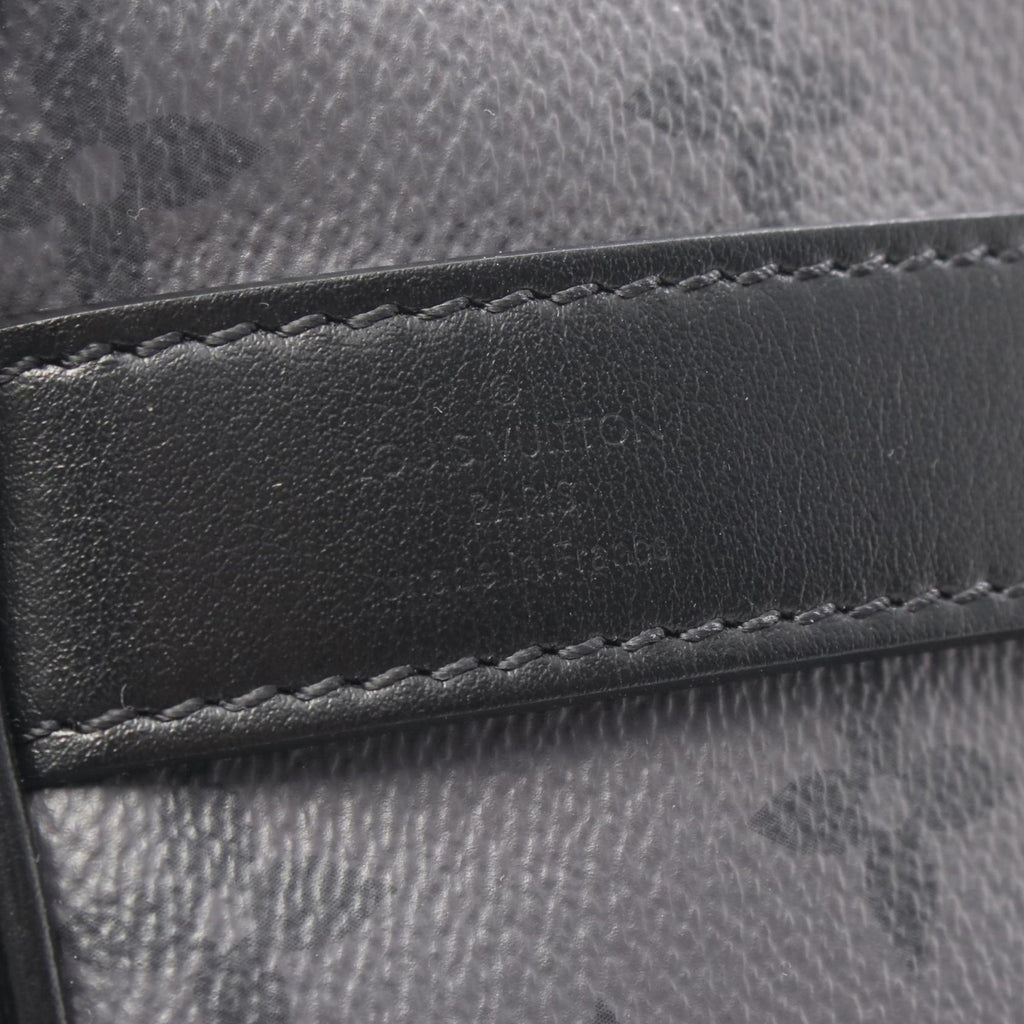 Louis Vuitton Black Gray Coated Canvas Leather Handbag