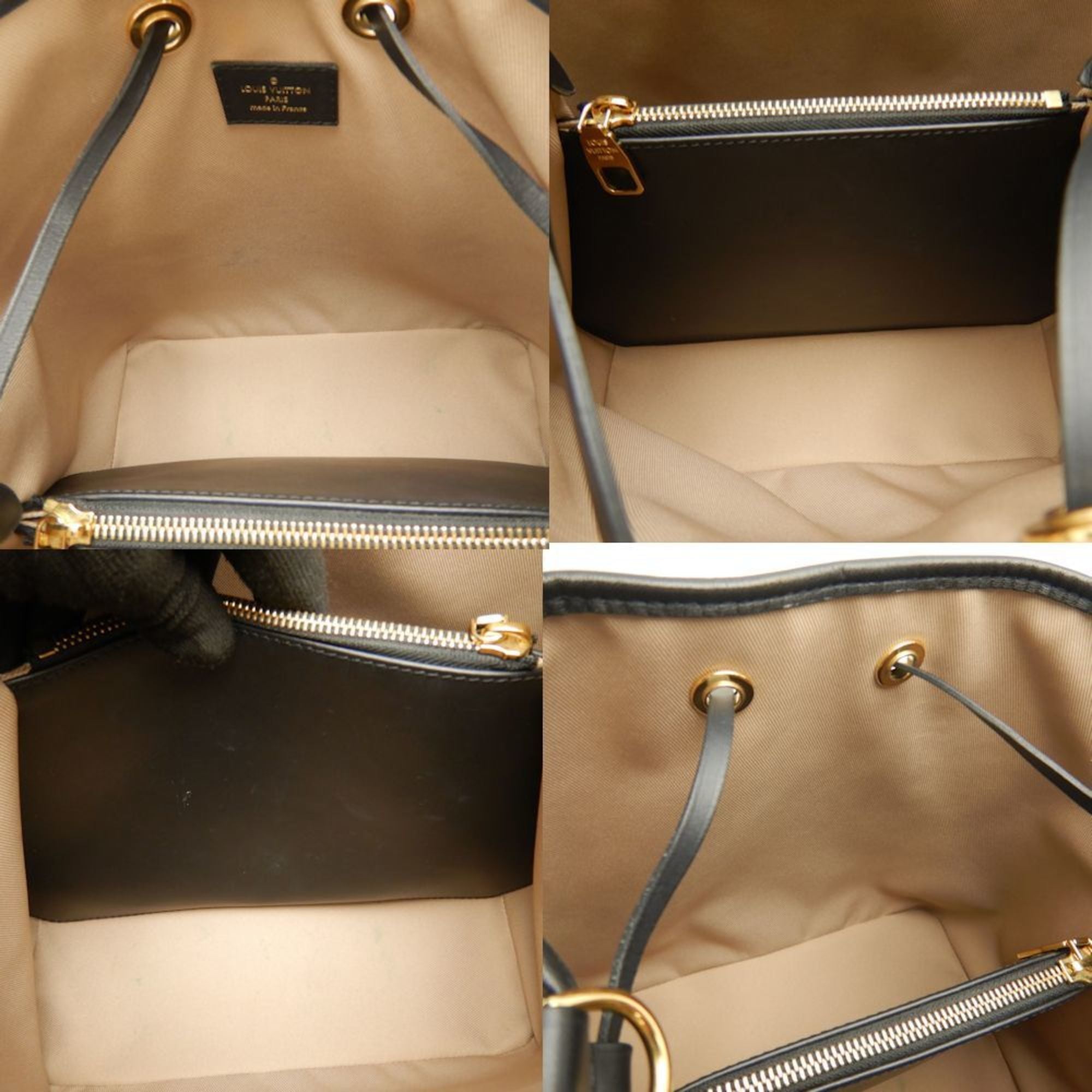 Louis Vuitton Beige Noir Cotton Canvas Leather Shoulder Bag