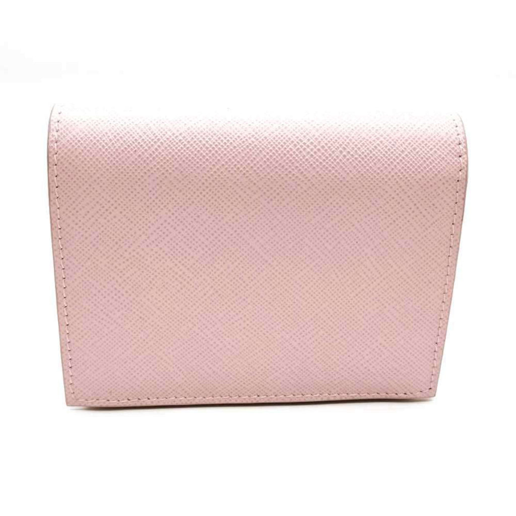 Prada Saffiano Pink Embossed Wallet (Bi-Fold)