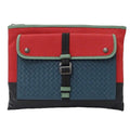 Bottega Veneta Black Blue Red Color Leather Nylon Clutch Bag