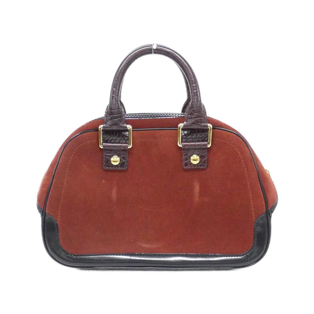 Louis Vuitton Brown Red Brown Suede Leather Handbag