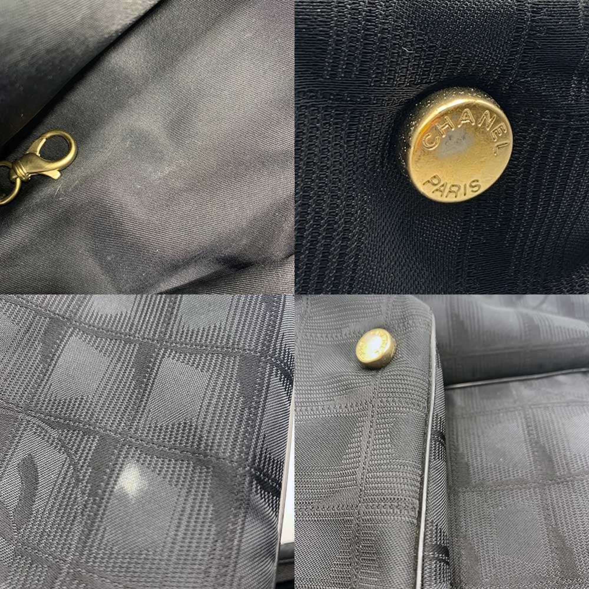 Chanel Black New Travel Line Leather Shoulder Bag Tote Bag