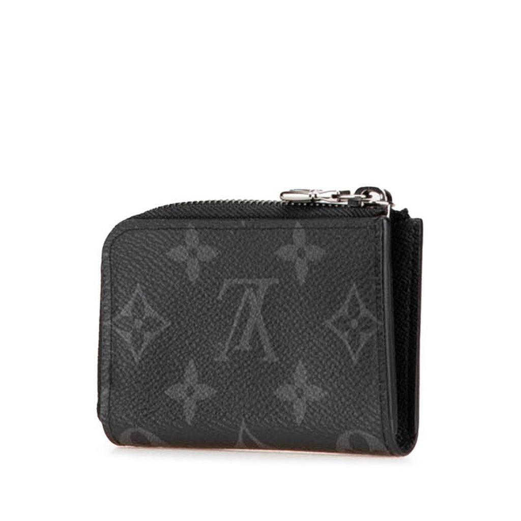 Louis Vuitton Black Leather Pvc Coin Purse/Coin Case